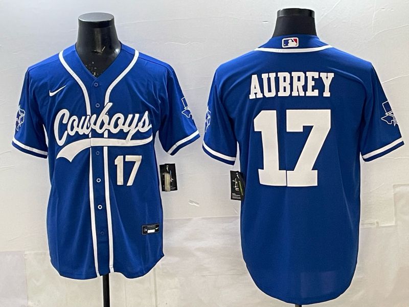 Men 2025 Dallas Cowboys #17 Aubrey blue Joint Name Nike Limited NFL Jersey style 032->dallas cowboys->NFL Jersey